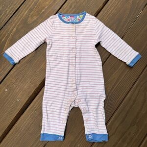 Baby Boden - White and Pink Stripped Bodysuit